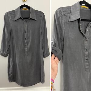 Alice + Olivia Minimalist Capsule Classic‎ Slate Gray Suede Brady Shirtdress M